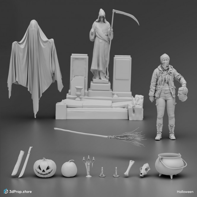 3D scanned and modelled prop and costume models in a bundle.