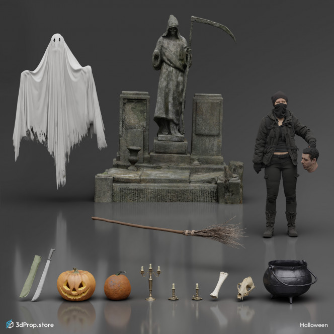 3D scanned and modelled prop and costume models in a bundle.