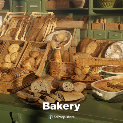 3D scanned baked goods models in a bundle.