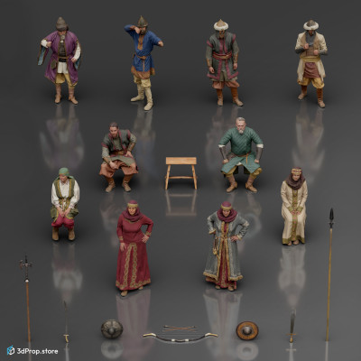 3D scanned costume models and weapons in a bundle. Representing many class outfits from the Middle Ages Europe.