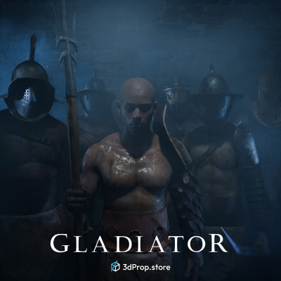 3D models of characters along with their accessories and weapons in a bundle. 
Representing several types of gladiator fighters from the Ancient Roman Empire from the 1st century.