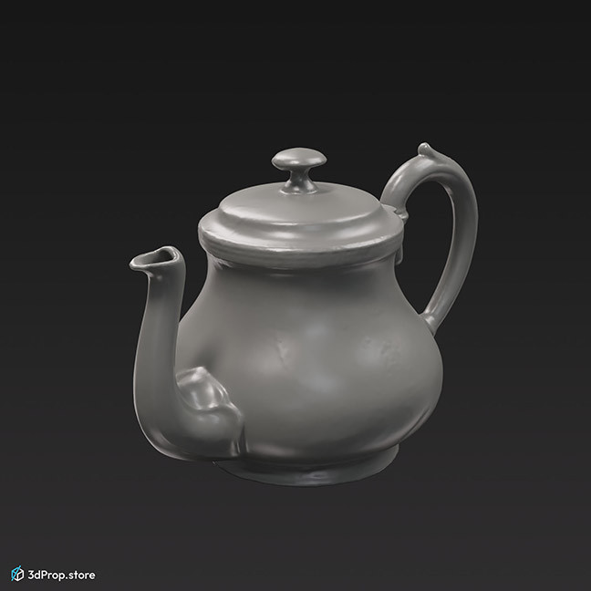 3D scan of a metal teapot from the 1900s