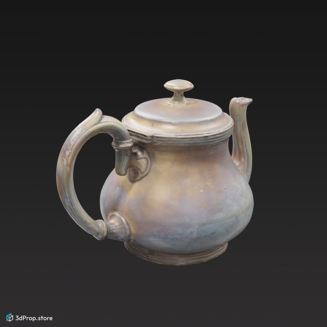 3D scan of a metal teapot from the 1900s
