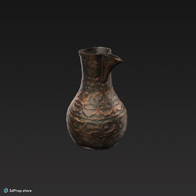 3D scan of an oriental style jug from the 1900s Europe.