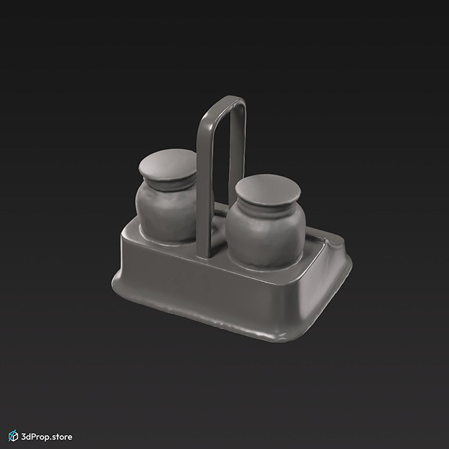 3D scan of a salt and pepper shaker.