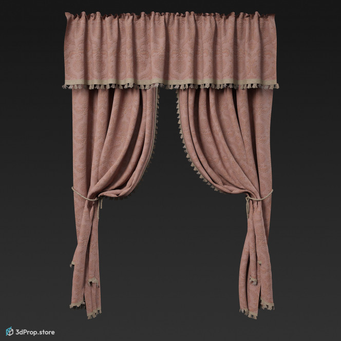 3D scan of a darkening textile curtain from 1900, Europe.