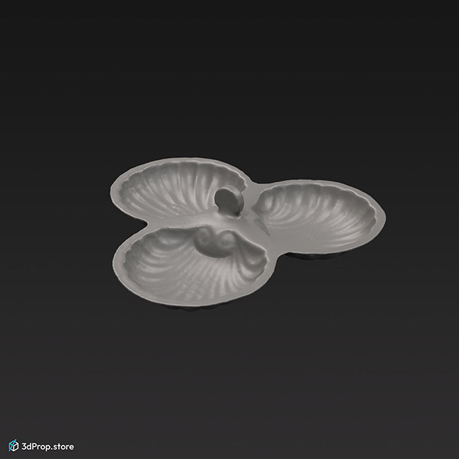 3D scan of a metal serving plate from the 1900s