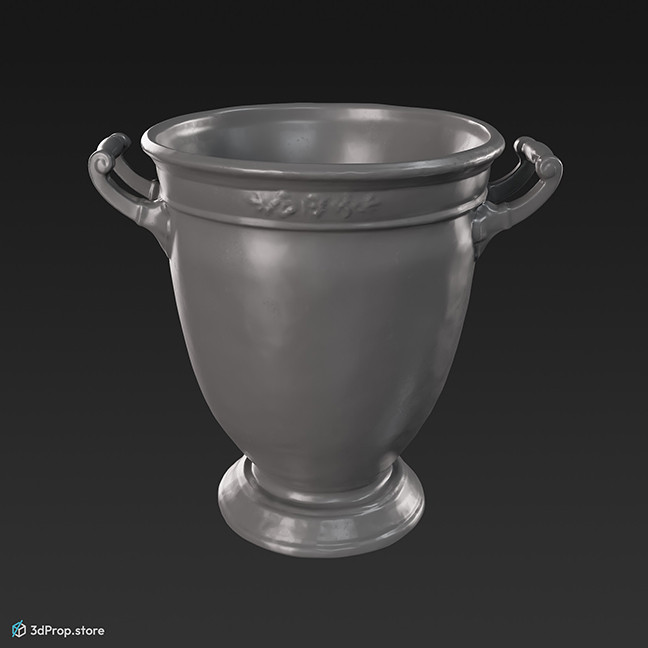 3D scan of a metal champagne bottle holder which offers an elegant way to keep wine and champagne cool for a long time. Original item from 1900, Europe.