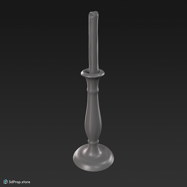 3D scan of a simple brass candlestick from 1900, Europe.