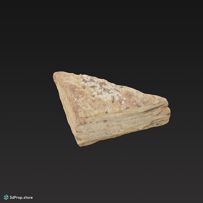 3D scan of a savoury bread snack.