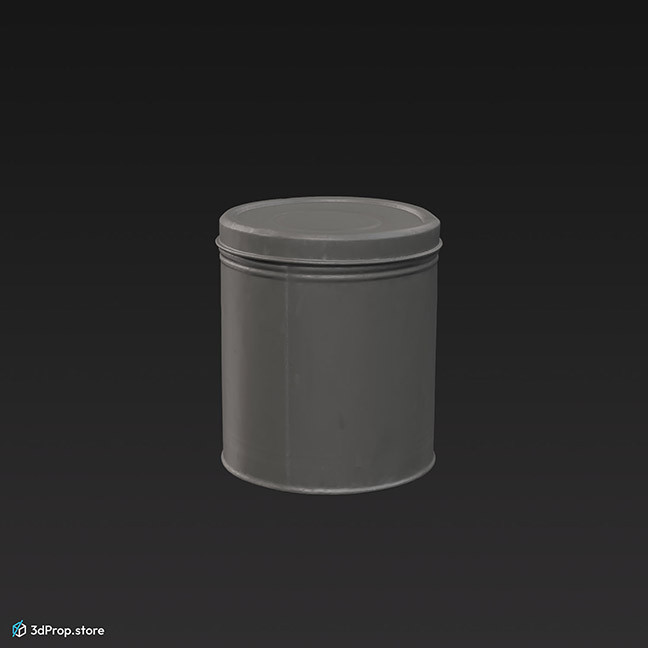 3D scan of a used metal canister.