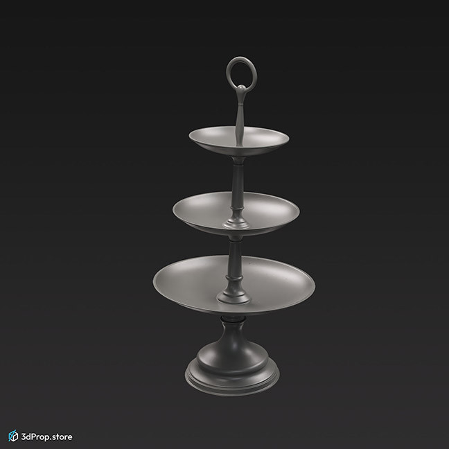 3D scan of a three level cake holder from the 1900s made of metal.