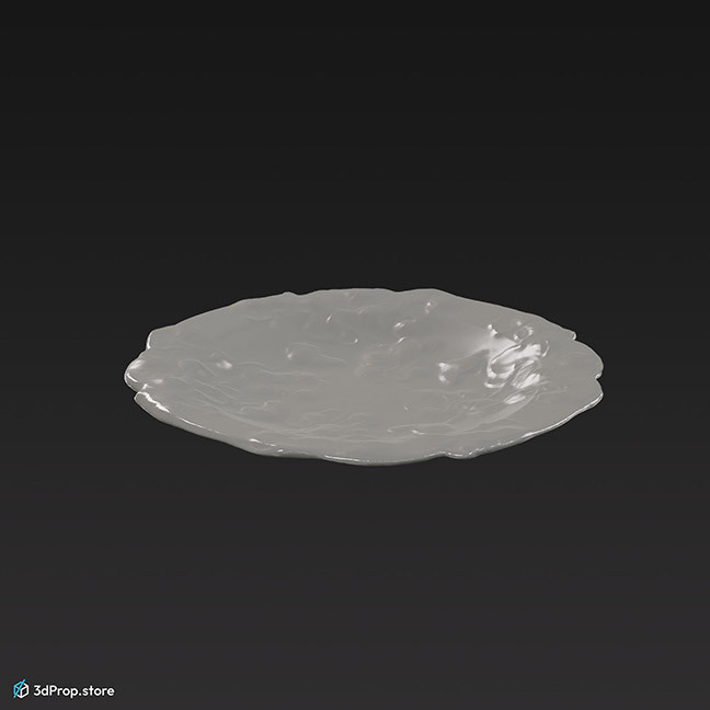 3d scan of a decorative porcelain saucer.