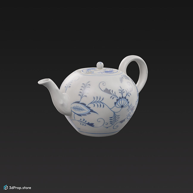 3D scan of a porcelain tea pitcher from 1900s Europe