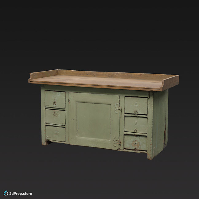 3D scan of a kitchen workbench from the 1900s.