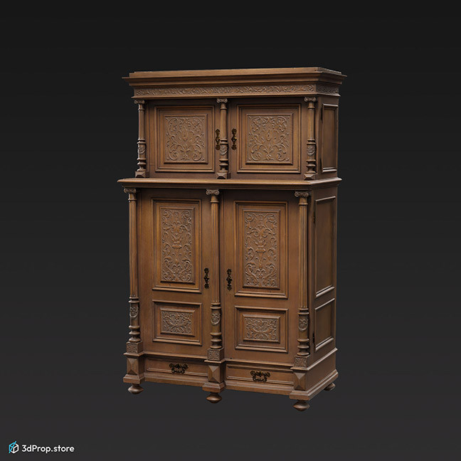 3D scan of a wooden wardrobe from the 1900s Europe