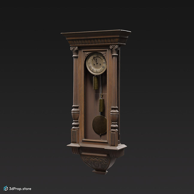 3D scan of a wooden wall clock.