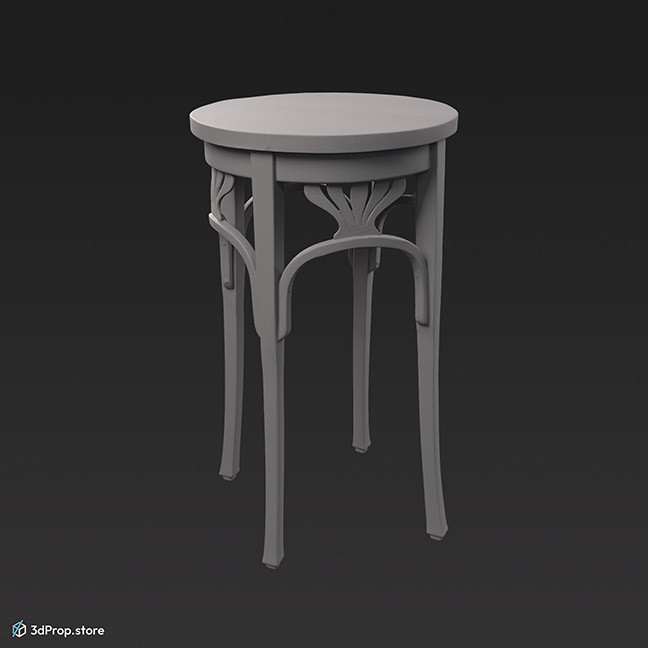 3D scan of a small wooden table from the 1900s.