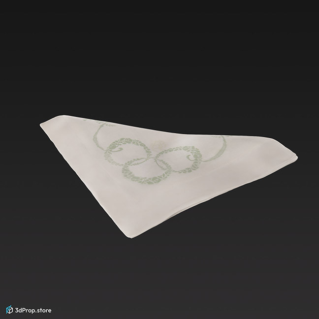 3D scan of a textile napkin from the 1900s Europe