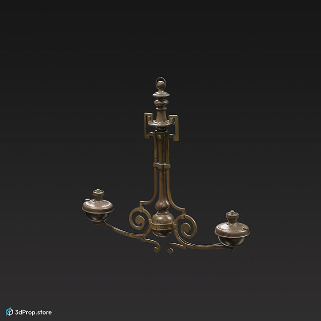 3D scan of a metal hanging lamp from the 1900s
