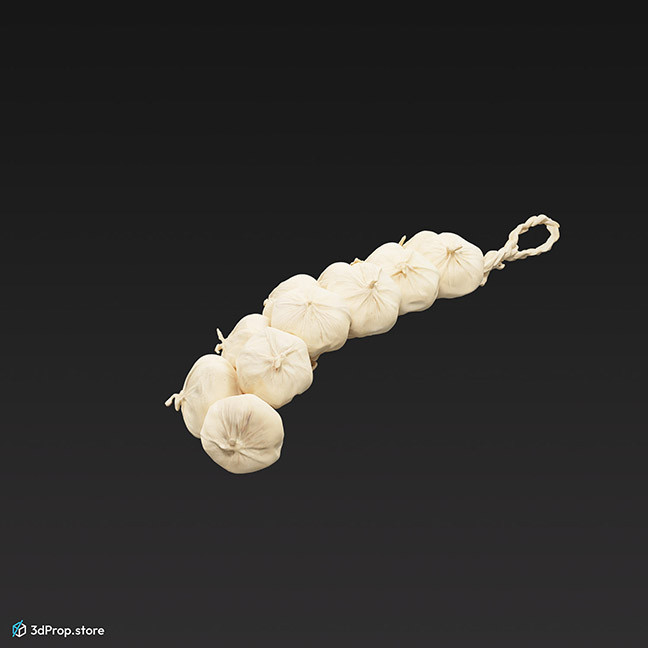 3D scan of hanging garlic string