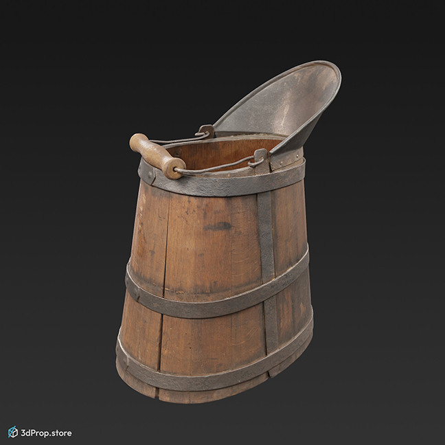 This is a 3d model (3d scanned) of a waterbucket from the 1900s Europe