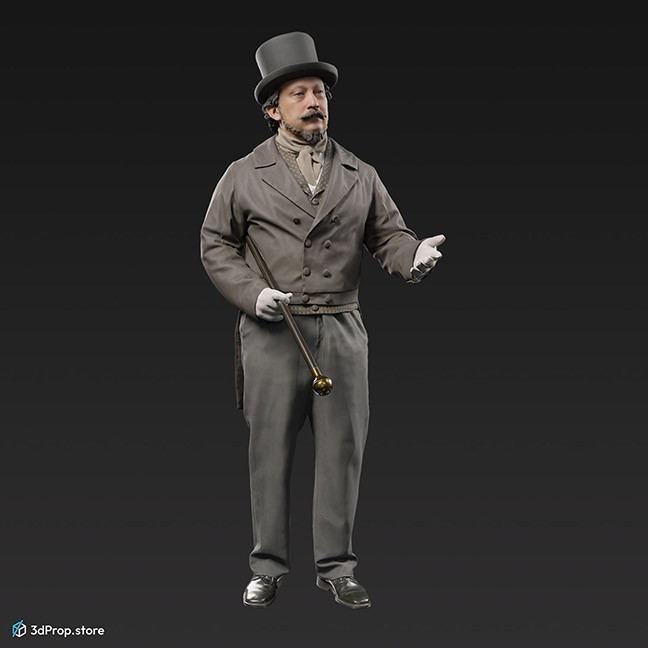 3D scan of a standing mand from the 1848 Hungary.