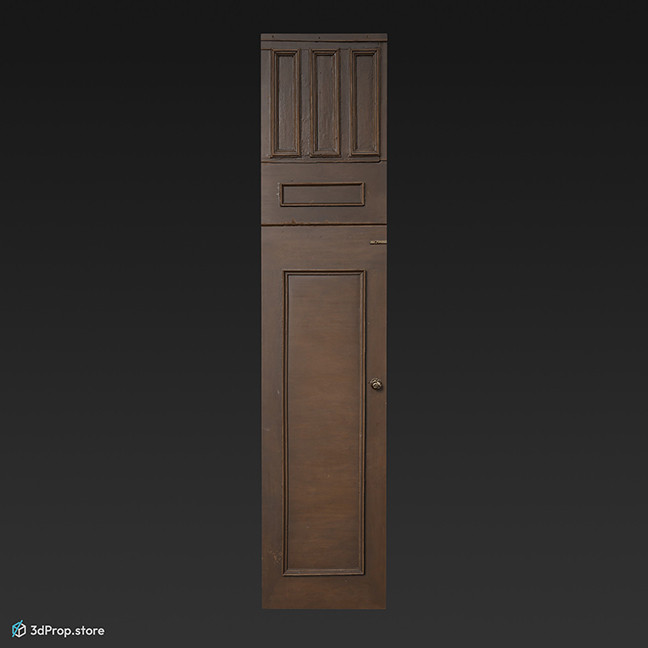 3D scan of a wooden shop wall panel from the 1900s Europe
