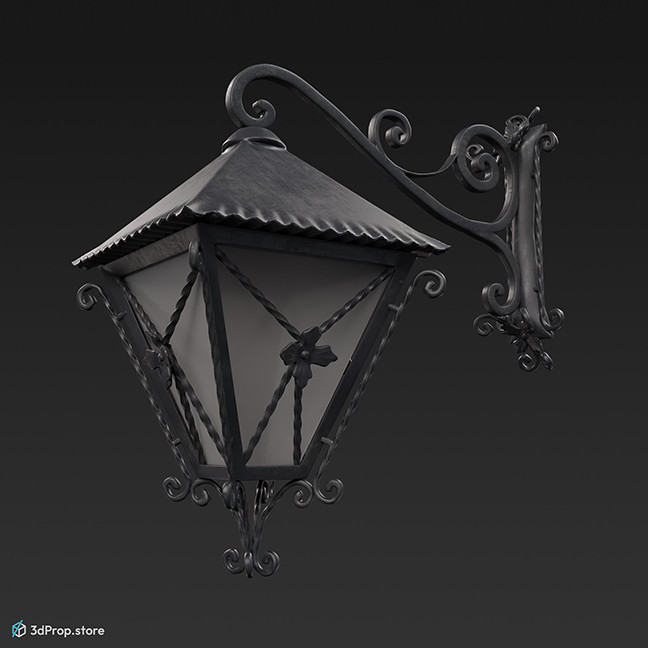 3d scan of a hanging street lamp from the 1900s Europe