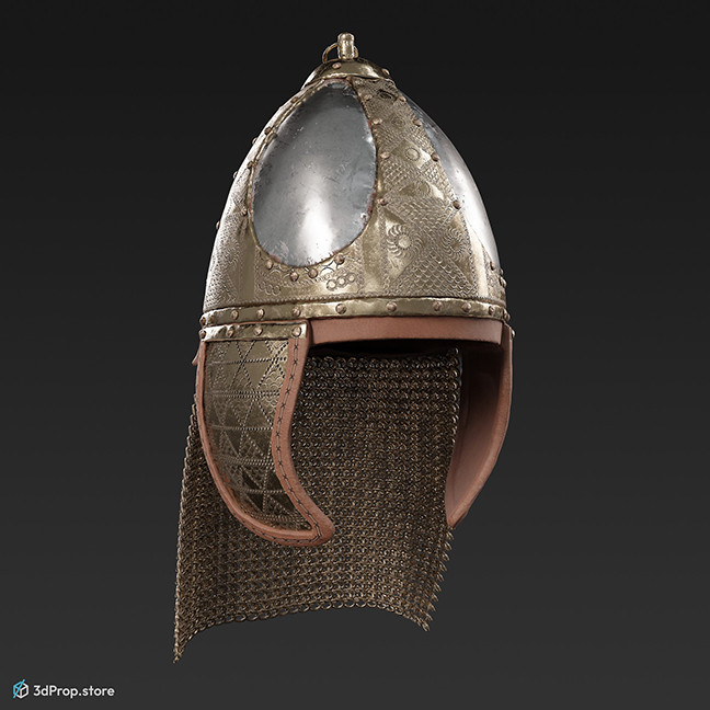 This is a 3D model, (3D scanned) of a germanic helmet from the 420s.