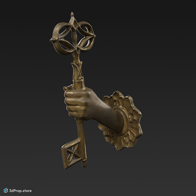 3d scan of a Locksmith company shop sign from the 1900s Europe