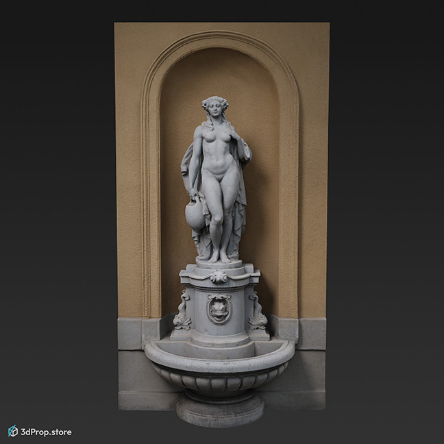A photogrammetry recorded 3D model of a stone sculpture from 1930