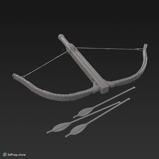 This is a 3d model (3d scanned) of a crossbow from the 1200 Europe