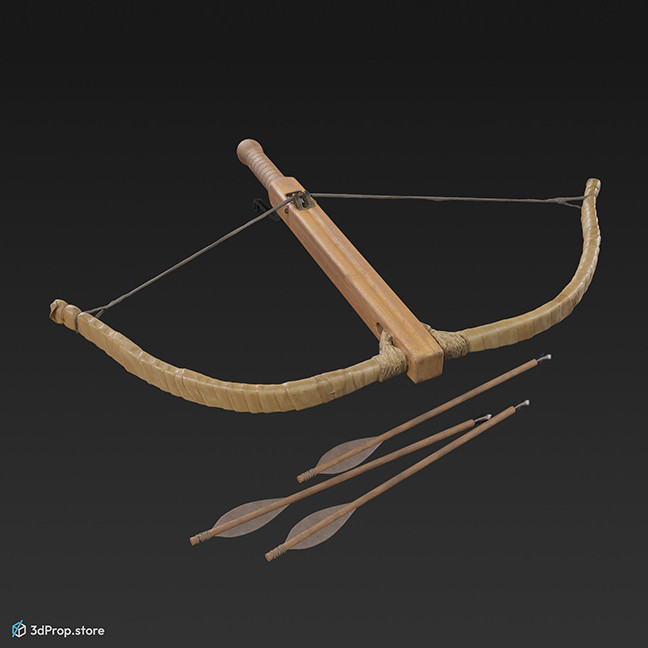 This is a 3d model (3d scanned) of a crossbow from the 1200 Europe