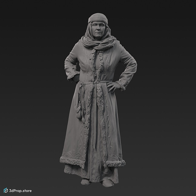 3D scan of a noble woman from the 1000s, Europe, Middle Ages.