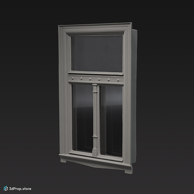 3d scan of a green double wing window
