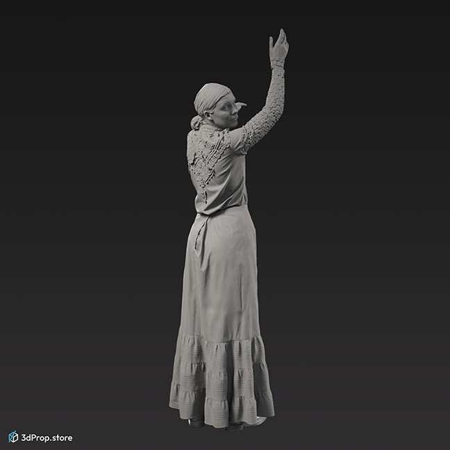 3D scan of a working middle class woman from the 1900s .