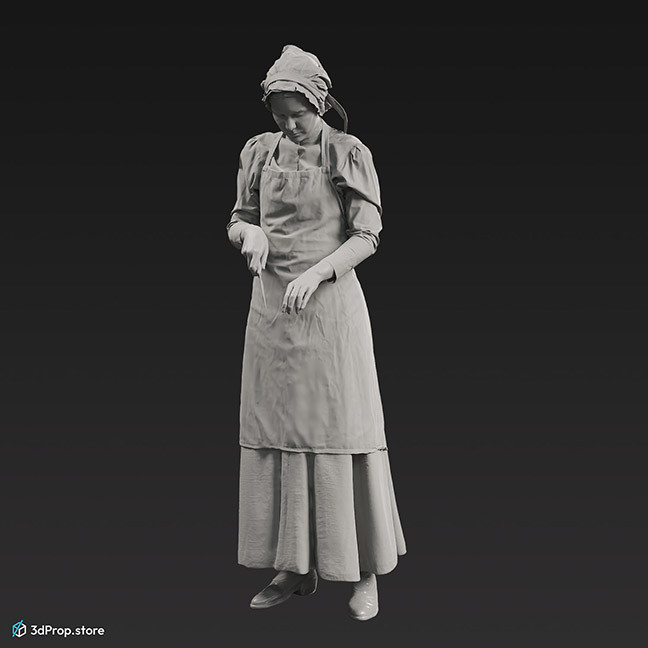 3D scan of a kitchen maid from the 1900s.