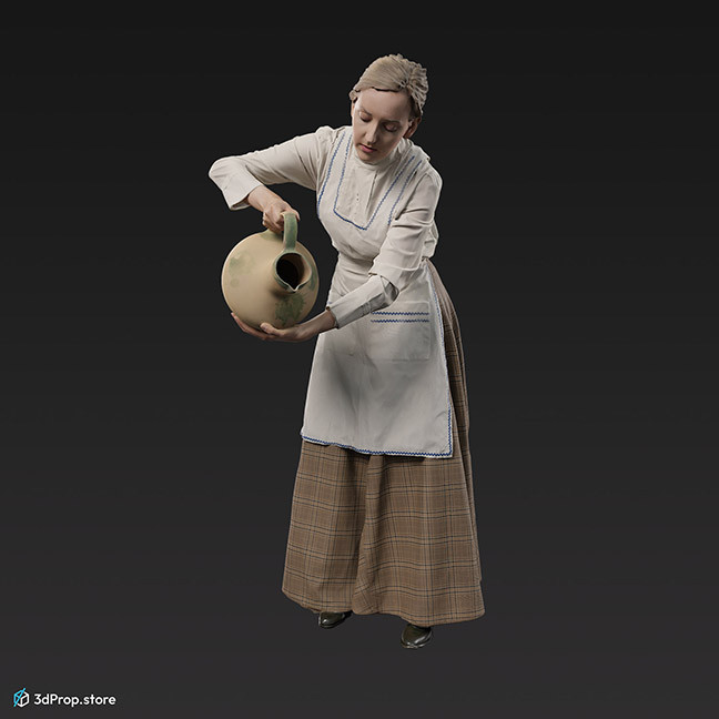 3D scan of a kitchen maid from the early 20century Europe