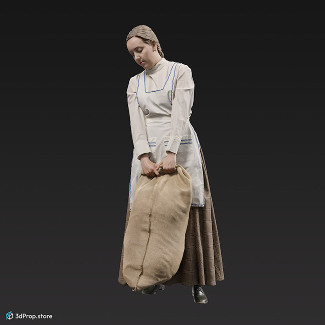 3D scan of a kitchen maid from the eraly 20century