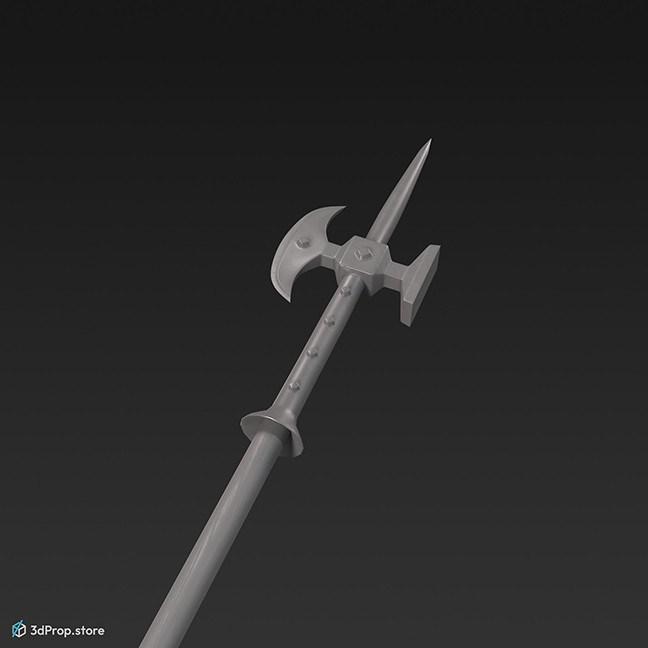 This is an original 3D model of a poleaxe from the Middle ages
