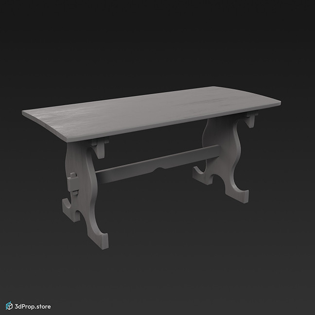 This is an original 3D model of a simple wooden table from the Middle ages