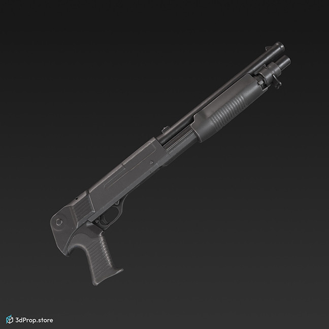 This is a 3d scanned model of a shotgun.