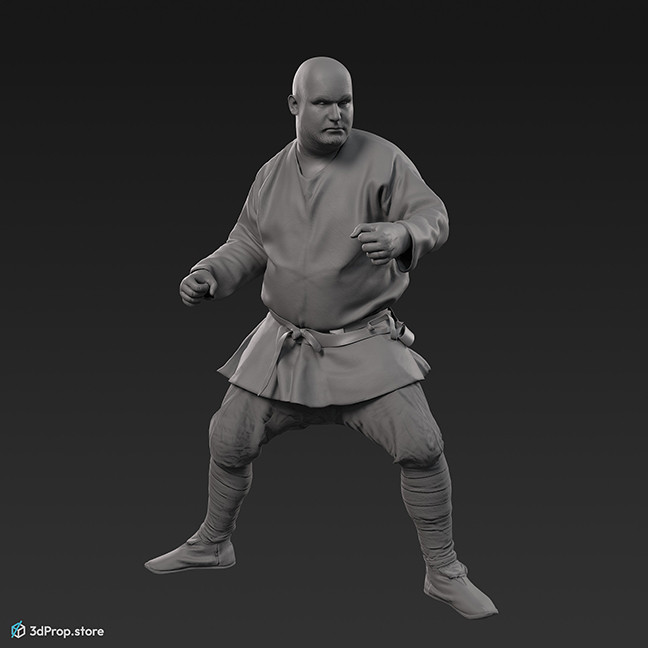 3D scan of a norman warrior man from 1050, Europe.