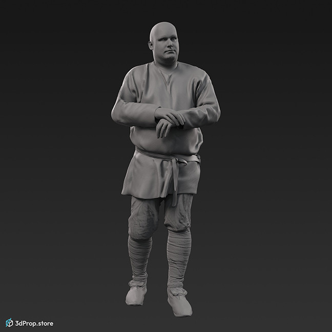 3D scan of a norman warrior man from 1050, Europe.