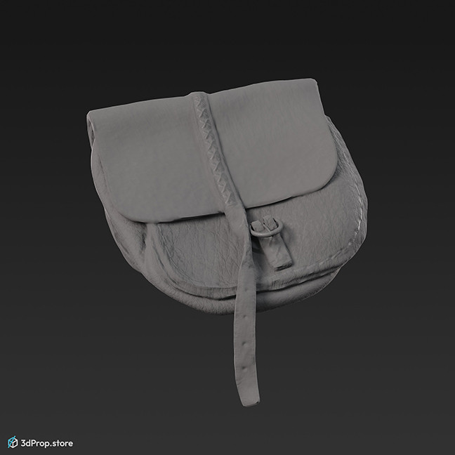 3D scan of a small, brown Scandinavian leather pocket from the 9th century .