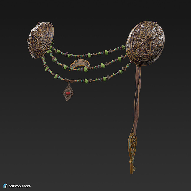 3D scan of a Scandinavian woman's disc brooch decorated with small patterns from the 9th century.