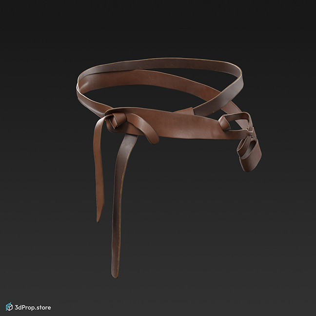 3d scan of a red leather belt from 900, Europe.