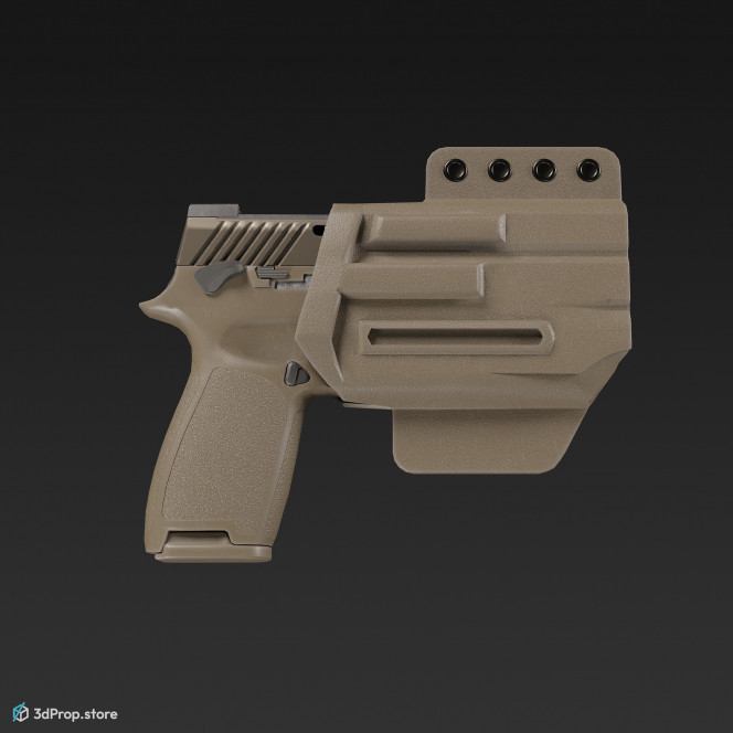 3D model of a handgun used by military and law enforcement units worldwide, from 2023, USA.