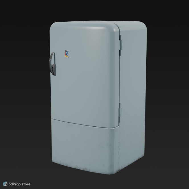 3D model of a light blue fridge from 1960, USA.